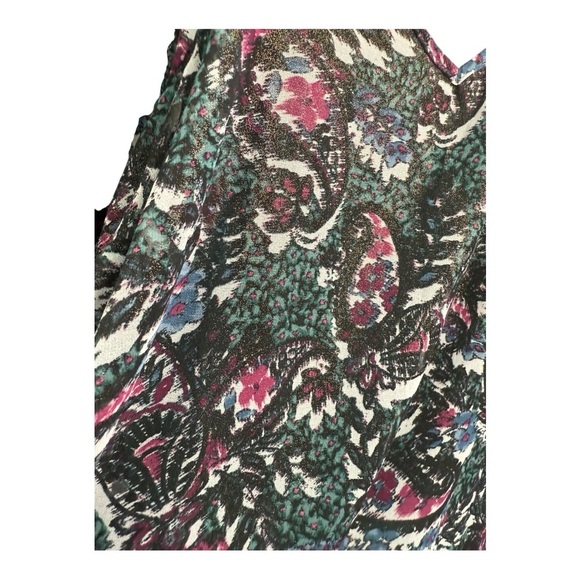 Lane Bryant Green Metallic V Neck Billowy Sleeve Womens Size 22 - Picture 4 of 16